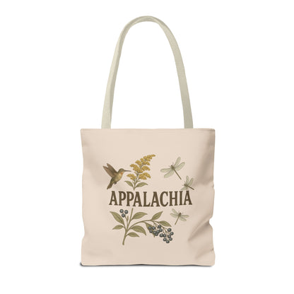 Appalachian Wildflowers Farmer's Market Tote Bag, Floral Eco-Friendly Shopping Bag, Hummingbird Reusable Grocery Bag, Nature Lover Gift,