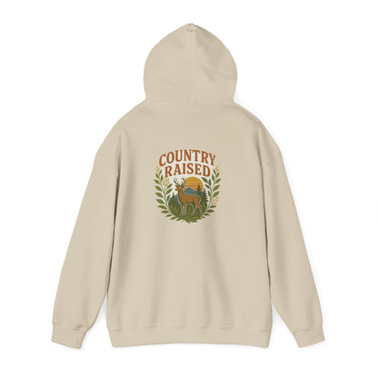Country Raised Hoodie, Farm Life Pullover, Rural Living Sweatshirt, Outdoor Adventure Jumper, Ranch Style Outerwear