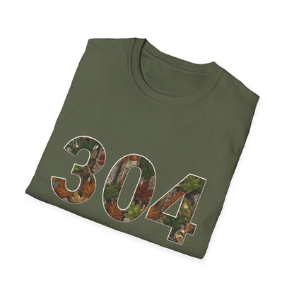 West Virginia Area Code Camo T-Shirt, WV Camo Tee, Mountain State Shirt, Appalachian Tee, 304 Area Code Shirt