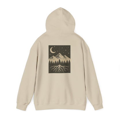Mountain Roots Hoodie, Nature Lover Gift, Earthy Feeling Sweatshirt, Outdoor Enthusiast Clothing, Unisex Mountain Hoodie, Deep Roots
