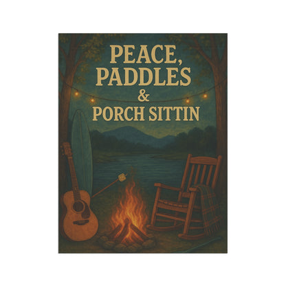 Cozy Outdoor Banner, Peace & Paddles Garden Flag, Porch Decor, Camping Vibes, Summer Gatherings, Lakeside Retreat