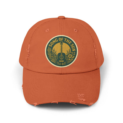 Distressed Cap, Vintage Hat for Summer Concerts, Unisex Headwear, Sun Collection Baseball Cap, Retro Distressed Cap for Men and Women