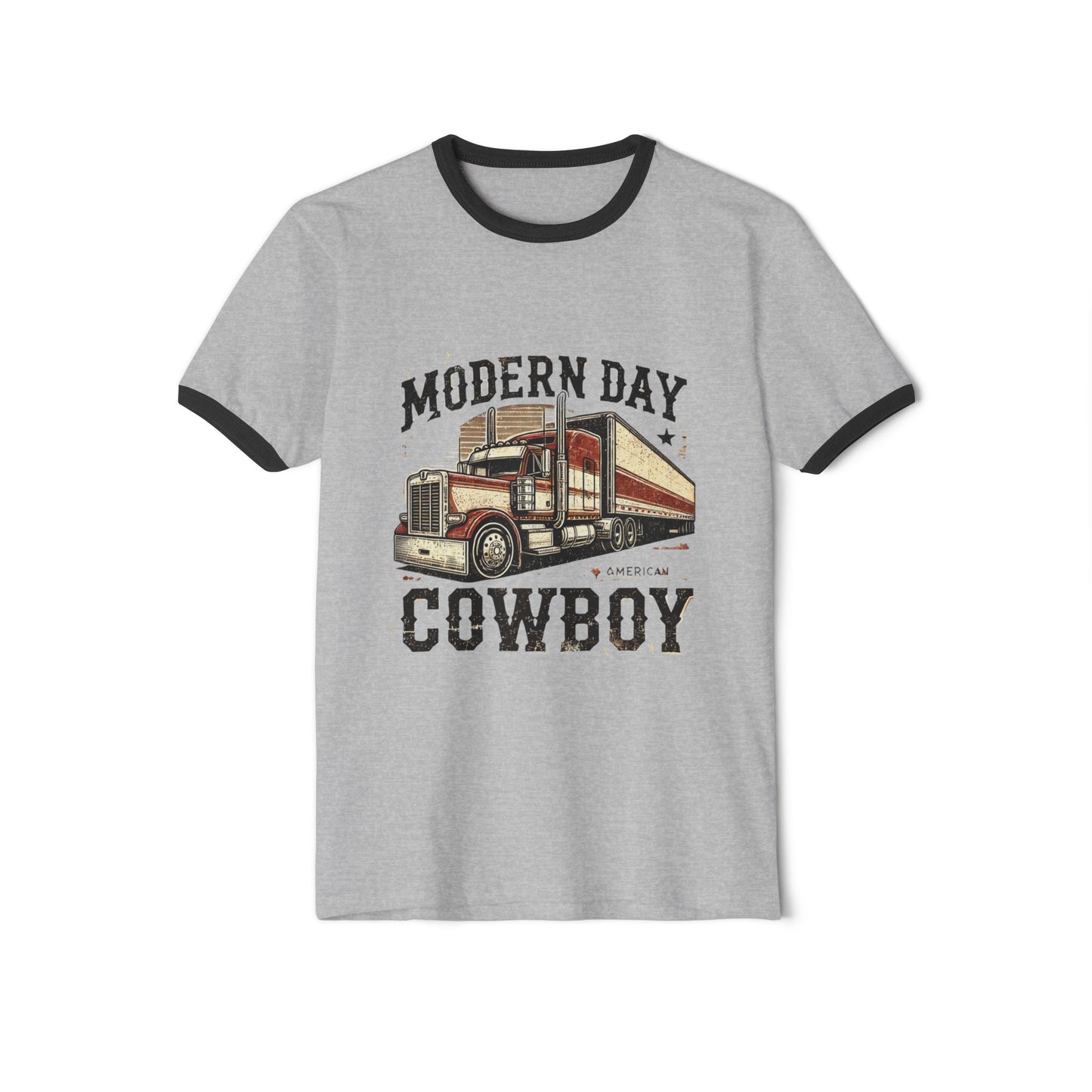 Retro Trucker Modern day cowboy 70's ringer tshirt