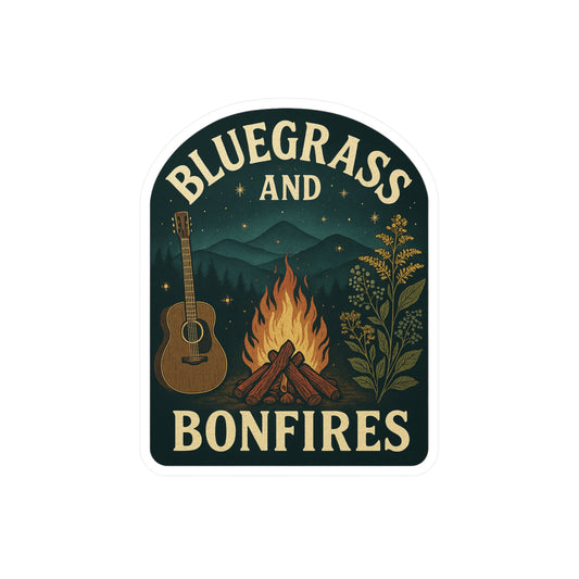 Bluegrass and Bonfires Kiss-Cut Vinyl Decals | Rustic Outdoor Decor, Campfire Stickers, Music Lover Gifts, Hiking Essentials, Custom [...]