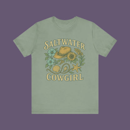 Saltwater Cowgirl Oversized faded beach Tee