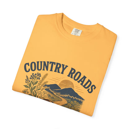 Country Roads Gameday T-shirt, Country Roads Tailgating Shirt, Touchdowns Tee, West Virginia Fan Apparel, Unisex Tee