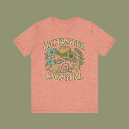 Saltwater Cowgirl Oversized faded beach Tee