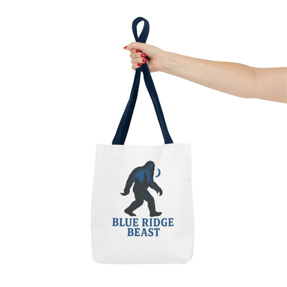 Blue Ridge Beast Tote Bag, Bigfoot Forest Design, Appalachian Folklore Style with Sasquatch