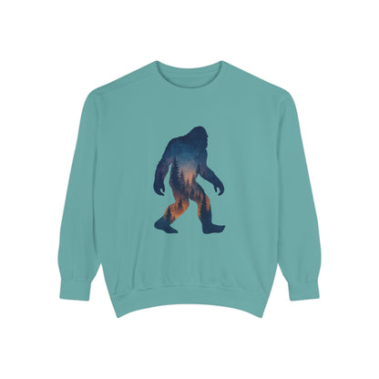 Forest Bigfoot Sweatshirt - Night Sky Unisex Garment-Dyed Crewneck