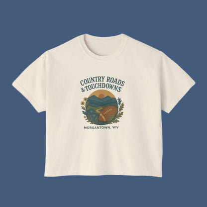 Cropped Tee, West Virginia Gameday Shirt, Game Day T-Shirt, Boxy Fit Top