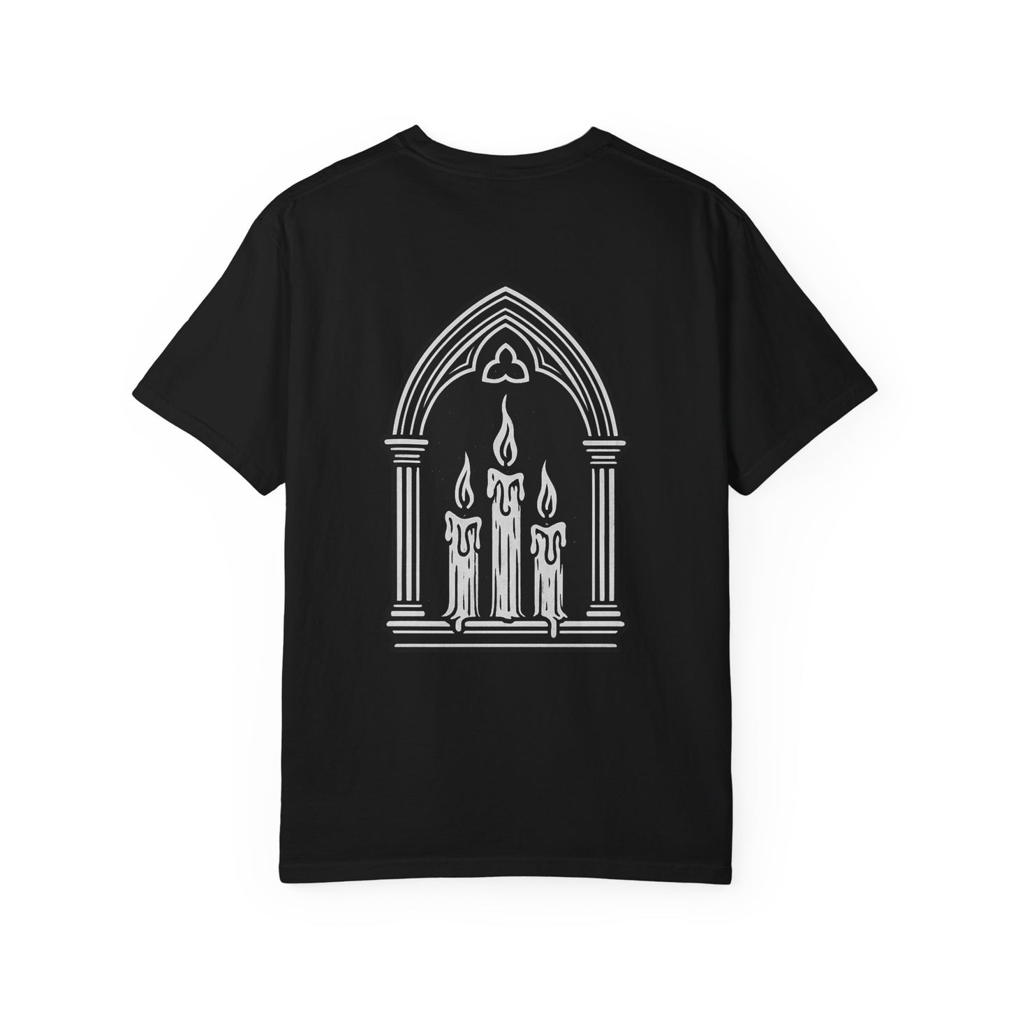 Gothic Bat and Candle Arch T-shirt- Prince of Darkness Tee | Unisex