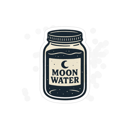 Moon Water Die-Cut Transparent Outdoor Sticker, Aesthetic Vinyl Decal for Water Bottles, Laptops, Cars & Journals, Boho Sticker