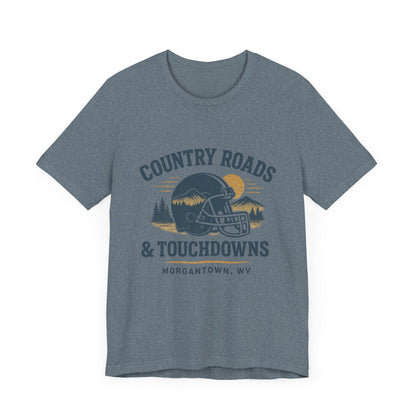 Country Roads and Touchdowns T-Shirt, Game Day Shirt, Retro College Football Tee