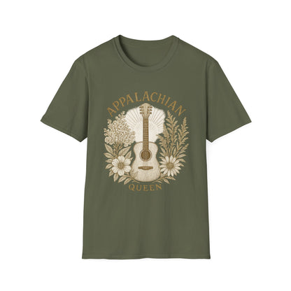 Appalachian Queen T-Shirt, Botanical Graphic Tee, Unisex Softstyle Shirt, Gift for Music Lovers, Casual Wear, Festival Outfit