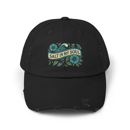 Distressed Cap, Vintage Hat, Beach Ball Cap, Retro Sun Hat, Salt in my Soul Cap, Driftwood Morning Glory Hat