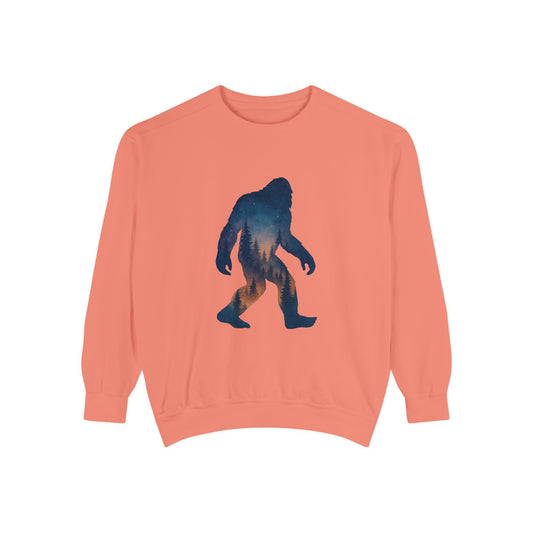 Forest Bigfoot Sweatshirt - Night Sky Unisex Garment-Dyed Crewneck