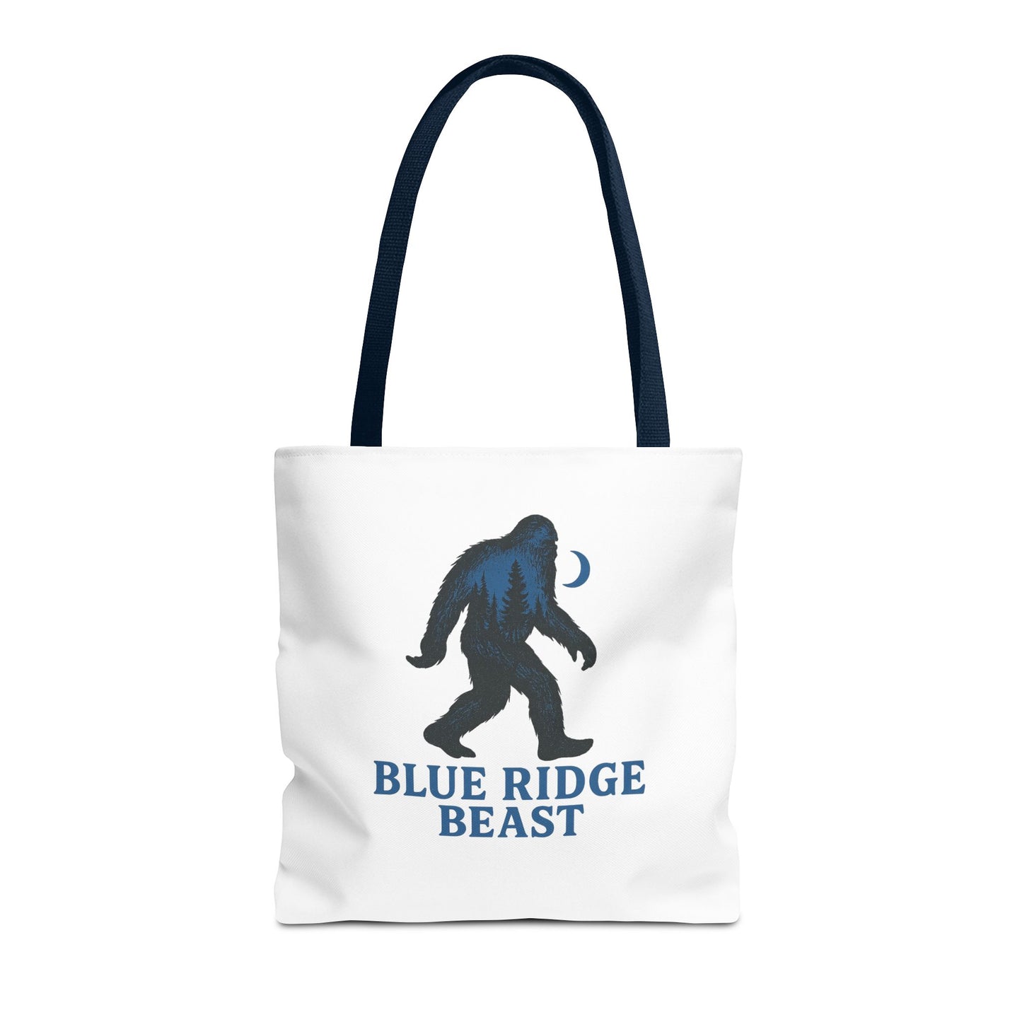 Blue Ridge Beast Tote Bag, Bigfoot Forest Design, Appalachian Folklore Style with Sasquatch