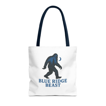 Blue Ridge Beast Tote Bag, Bigfoot Forest Design, Appalachian Folklore Style with Sasquatch