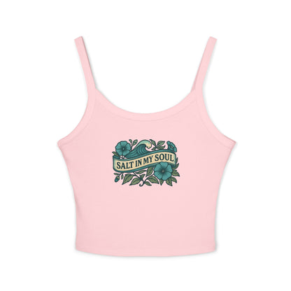 Salt in My Soul Women's Spaghetti Strap Tank Top | Summer Vibes, Beachwear, Gift for Her, Vacation Top, Casual Wear