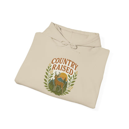 Country Raised Hoodie, Farm Life Pullover, Rural Living Sweatshirt, Outdoor Adventure Jumper, Ranch Style Outerwear