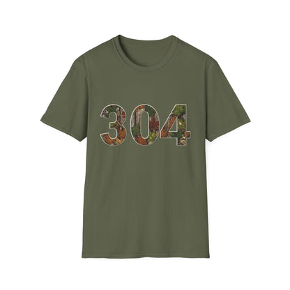 West Virginia Area Code Camo T-Shirt, WV Camo Tee, Mountain State Shirt, Appalachian Tee, 304 Area Code Shirt