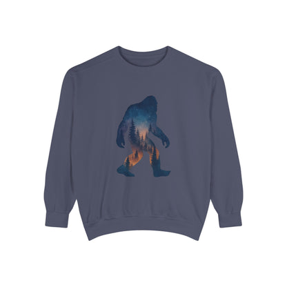Forest Bigfoot Sweatshirt - Night Sky Unisex Garment-Dyed Crewneck