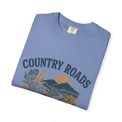 Country Roads Gameday T-shirt, Country Roads Tailgating Shirt, Touchdowns Tee, West Virginia Fan Apparel, Unisex Tee