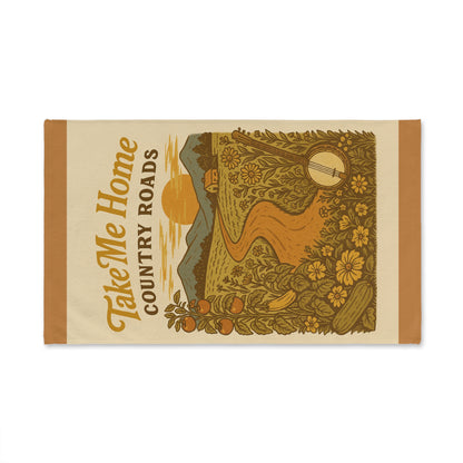 Country Roads Hand Towel - farmhouse kitchen, Rustic Kitchen Towel, Farmhouse Bathroom Decor, Nature Lover Gift, Cabin Towel