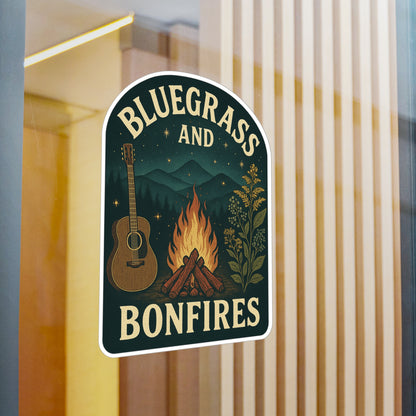 Bluegrass and Bonfires Kiss-Cut Vinyl Decals | Rustic Outdoor Decor, Campfire Stickers, Music Lover Gifts, Hiking Essentials, Custom [...]