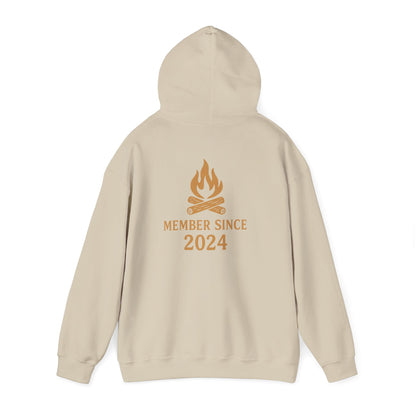 Bigfoot Campfire Club Hoodie, Mountains & Labrador, Unisex Pullover, Outdoor Camping Sweatshirt, Nature Lover Gift
