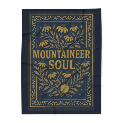🟡 Mountaineer Soul Fleece Blanket – Cozy West Virginia Pride Throw 💙