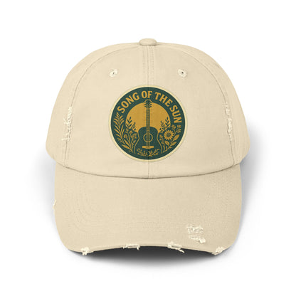 Distressed Cap, Vintage Hat for Summer Concerts, Unisex Headwear, Sun Collection Baseball Cap, Retro Distressed Cap for Men and Women
