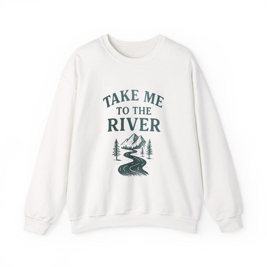 Vintage River Oversized Crewneck Sweatshirt, Retro Sweatshirt, Unisex Jumper, Cozy Pullover, River Lover Gift, Vintage Sweatshirt