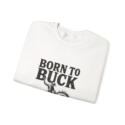 Unisex Heavy Blend™ Crewneck Sweatshirt - Vintage Chic Graphic Design- Rodeo, Born to Buck