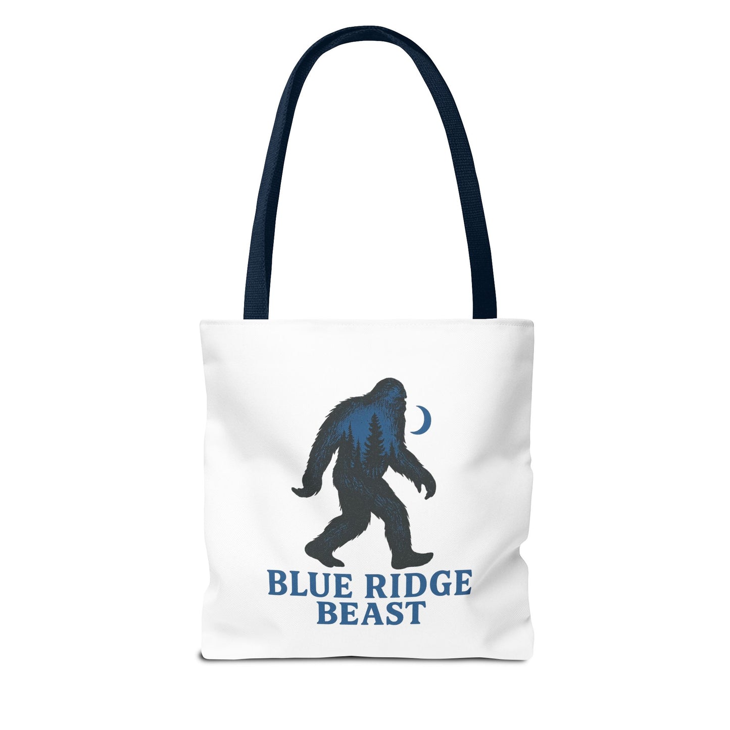 Blue Ridge Beast Tote Bag, Bigfoot Forest Design, Appalachian Folklore Style with Sasquatch