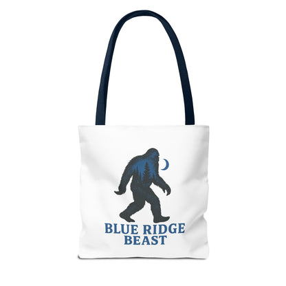 Blue Ridge Beast Tote Bag, Bigfoot Forest Design, Appalachian Folklore Style with Sasquatch