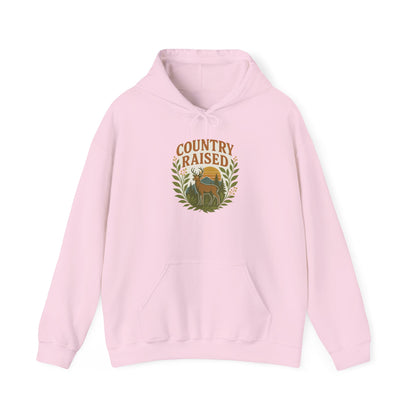 Country Raised Hoodie, Farm Life Pullover, Rural Living Sweatshirt, Outdoor Adventure Jumper, Ranch Style Outerwear