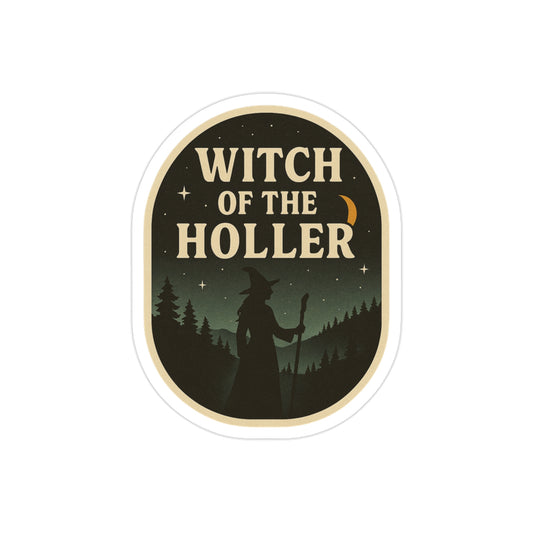 Witch of the Holler Outdoor Sticker, Mystical Die-Cut Design, Car Decor, Halloween Gift, Boho Aesthetic, Nature Lover Decal