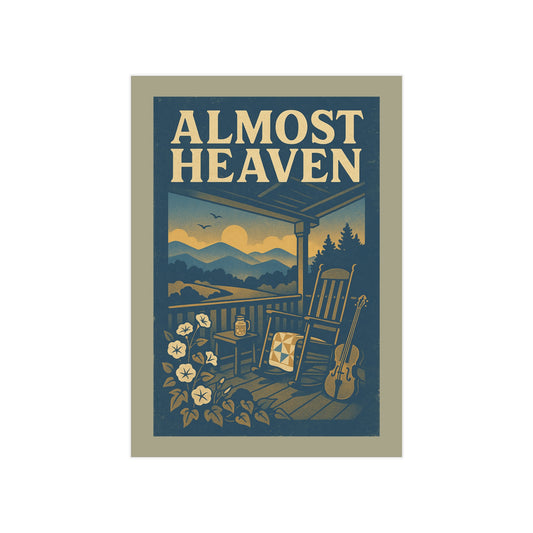 Almost Heaven Unframed Prints, Vintage Wall Art, Nature Decor, Outdoor Vibe, Bohemian Home Decor, Gift for Nature Lovers