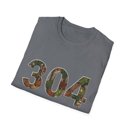 West Virginia Area Code Camo T-Shirt, WV Camo Tee, Mountain State Shirt, Appalachian Tee, 304 Area Code Shirt