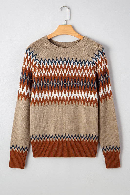 EvaAztec Crew Neck Sweater