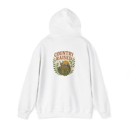Country Raised Hoodie, Farm Life Pullover, Rural Living Sweatshirt, Outdoor Adventure Jumper, Ranch Style Outerwear