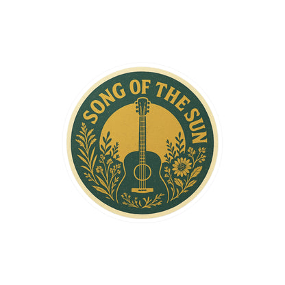 Vinyl Decal Sticker, Guitar Sun Flowers Song of the Sun Collection, Music Decal, Boho Sticker, Laptop Decal, Car Decal, Hippie Decal, Window