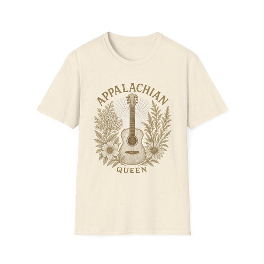 Appalachian Queen T-Shirt, Botanical Graphic Tee, Unisex Softstyle Shirt, Gift for Music Lovers, Casual Wear, Festival Outfit