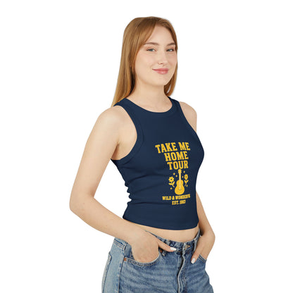 Cropped Tank Top, Country Roads Take Me Home Racerback Shirt with Guitar, WV Tee, West Virginia Apparel, Music Lover Gift