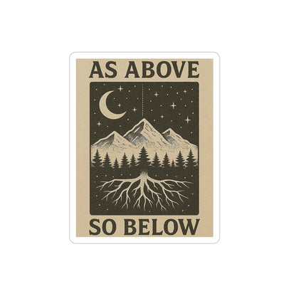 Nature-Inspired Transparent Outdoor Stickers, Die-Cut Adventure Decor, Perfect for Laptop, Water Bottle, Car, Travel, Gift Idea, As Above So