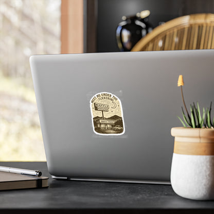 Vinyl Decal Sticker, Appalachian Humor Meet Me Under the Flickering Waffle House Sign, Laptop Decal, Car Decal, Water Bottle Sticker, Cute