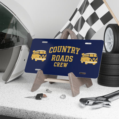 Stylish Vanity Plate, Custom Car Decor, Country Roads Crew, Personalized License Plate, Unique Gift for Road Trip Lovers