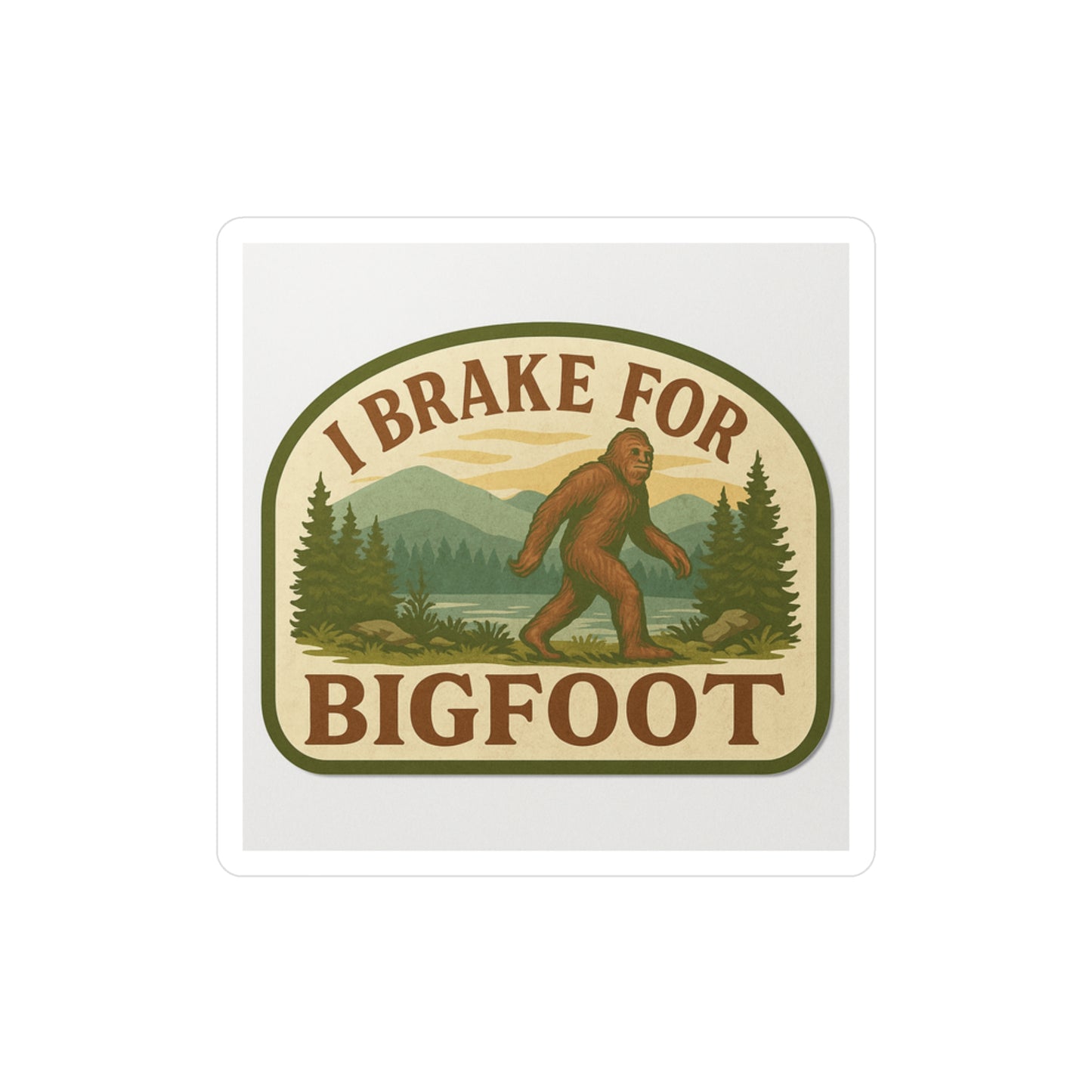 Bigfoot Kiss-Cut Vinyl Decals, Playful Sasquatch Stickers for Car, Home Decor, Gifts, Outdoor Adventures, Nature Lovers