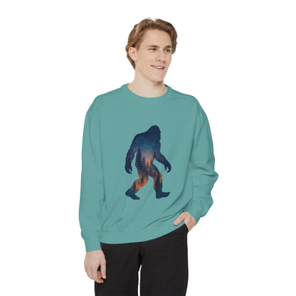 Forest Bigfoot Sweatshirt - Night Sky Unisex Garment-Dyed Crewneck